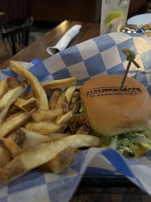 Bland burger and cold fries