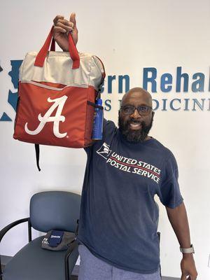 A happy patient who finally discharged after completing therapy!