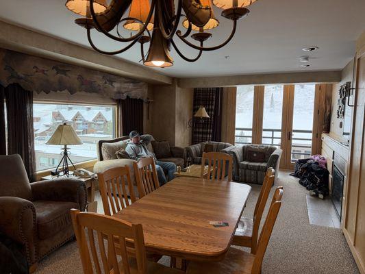 Dining room, living room