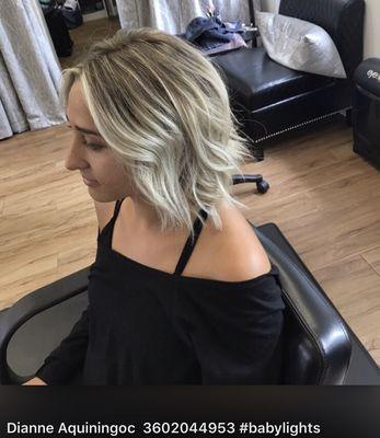 Blonde with baby lights By Dianne Aq