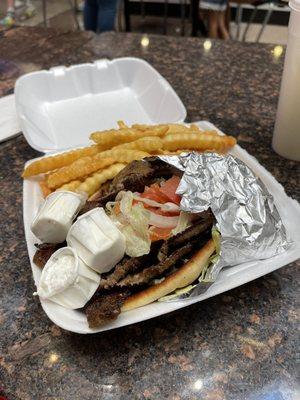 Gyro with Extra Meat. Side of fries