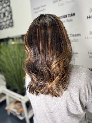Balayage, style, haircut, golden bronze