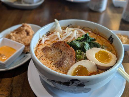 SPICY MISO RAMEN, CHICKEN KARAAGE