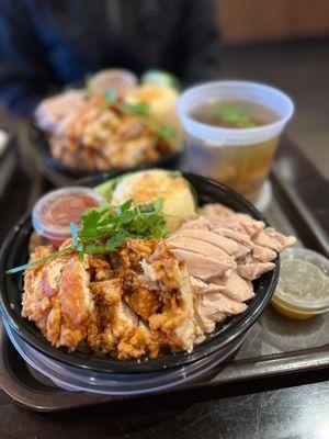 Half and half Hainan Chicken Rice - @rayz