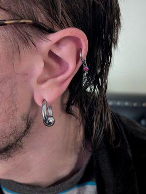This is my Helix and my stretched lobe