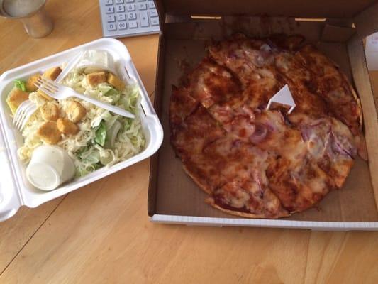 12 inch onion and a large house salad for 11.99!