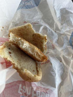 Fish sandwich absolutely terrible Without anything in it A lot of oil