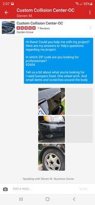 Job estimate request