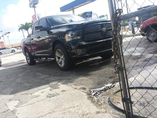 Truck came in dirty and full of dog hair inside. She left impecable inside and out. Very meticulous. Only $25 Thanks!