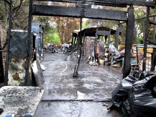A garage that burned to the ground. All of the ash and debris has been sifted and over 3,000 items accounted for, priced.