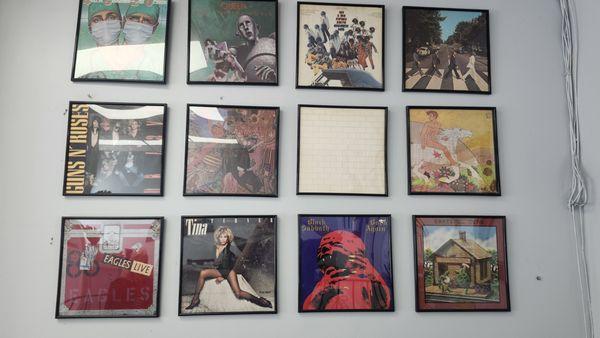 Albums and great music when inside.