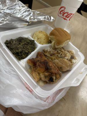 One option of the daily special. Everything was completely delicious and this place is busy.