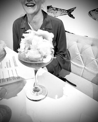 Cotton Candy Champagne Dessert.