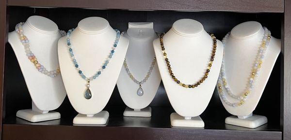 Gem stone Malas available for purchase and healing.