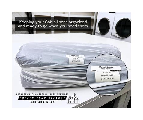 No confusion, just convenience. We can sort your linens by cabin!