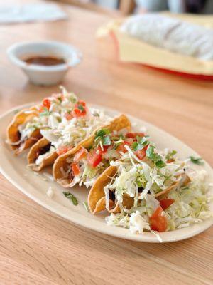 Crispy Tacos (Chicken & Beef).