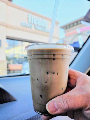 Blueberry iced latte