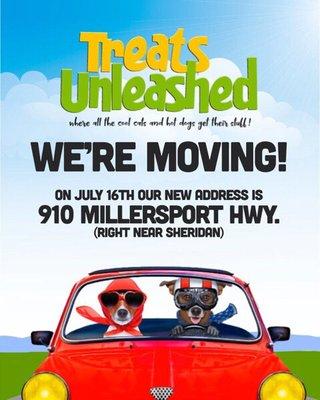 Closing old location at 3pm on Sat. July 14th and reopening new location on Monday the 16th.