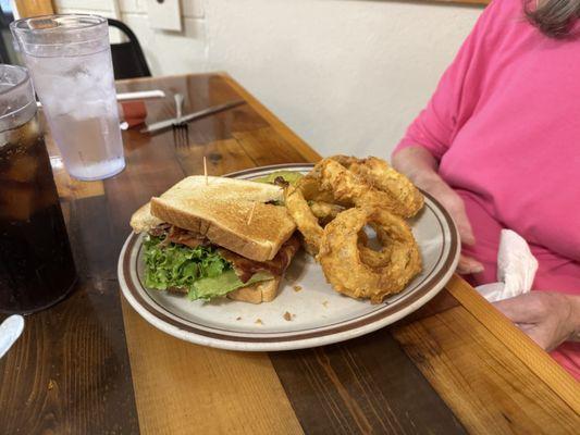 BLT and onion rings
