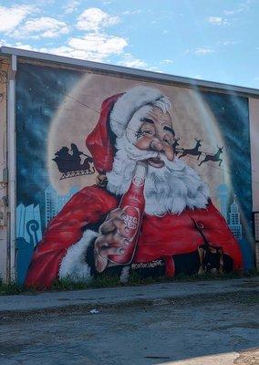 Across the street at Texas Costume Seating. By local artist Colton Valentine! Absolutely amazing detail!