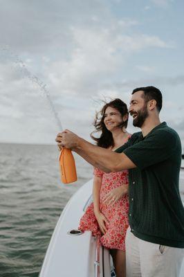 Champagne pops, glasses clink, and laughter fills the air--cheers to sun, sea, and unforgettable moments aboard Livin Charters.