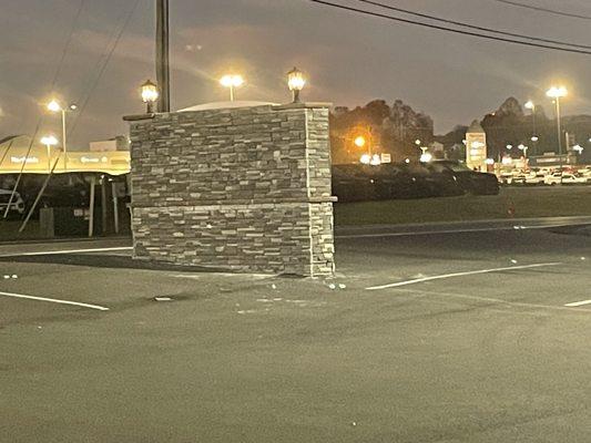 Front sign at business