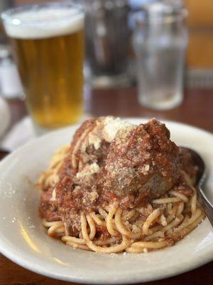 Spaghetti and meatballs