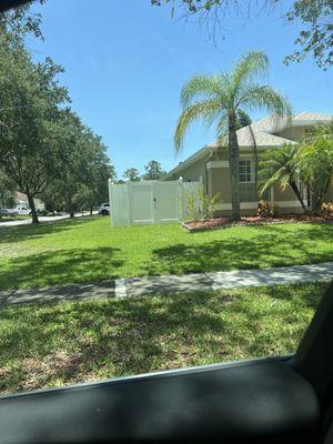 Newly installed vinyl gate