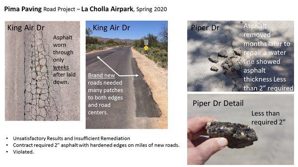 La Cholla Airpark roads project spring/summer 2020.