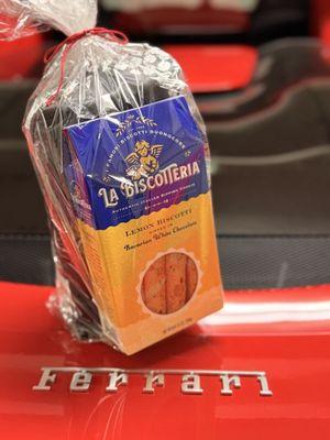 Thank you Ferrari Silicon Valley for this delicious treat from La Biscotteria! We love it!