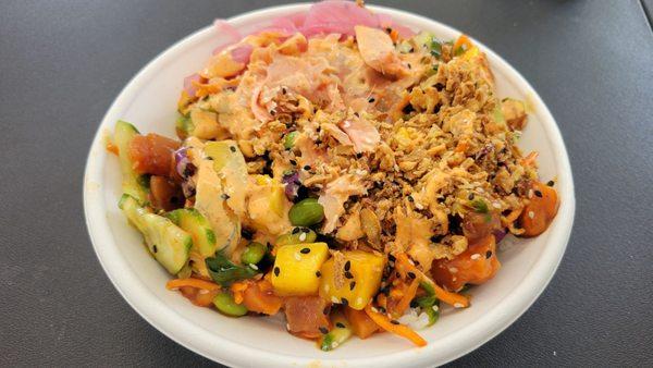 Spicy tuna and spicy salmon