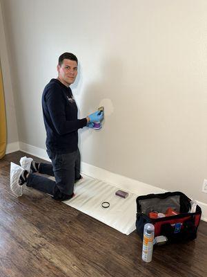 Wall damage repair and painting
