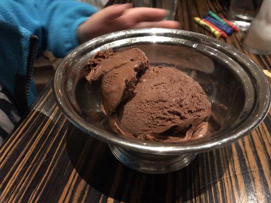 Scoop of chocolate ice cream
