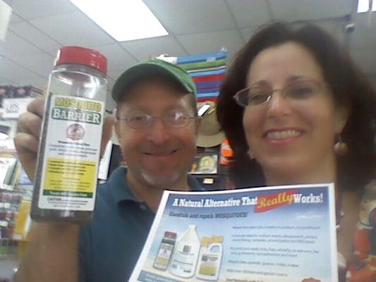 Thanks for carrying a mosquito barrier that works! Joe can help you find the liquid or granular www.plpnaturalproducts.com