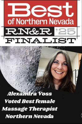 2025 placed Best Massage Therapist in Northern Nevada by readers of Reno Mews and Review Journal
