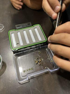 Flys and holder from The Fly Stop