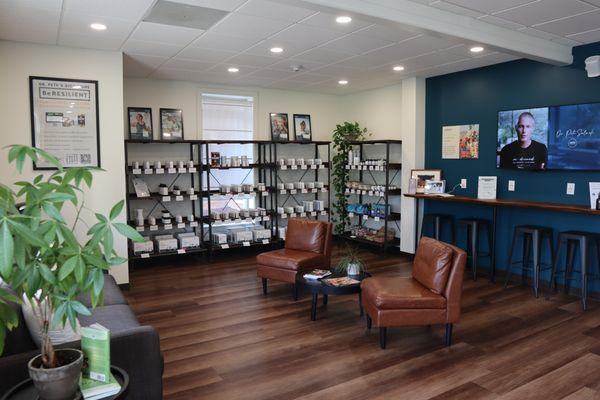 Enjoy the comfortable and educational experience of our waiting room.