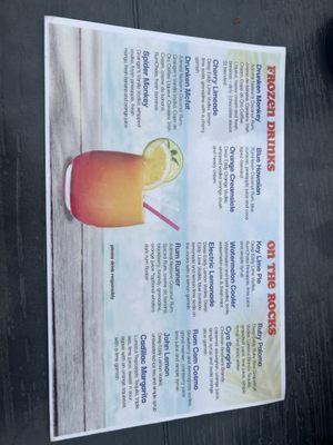 Drink menu