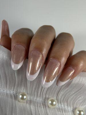 Russian manicure with French design