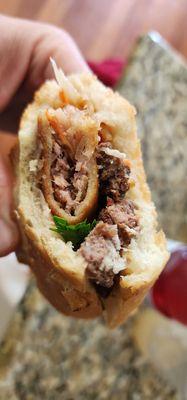 Beef Bahn Mi. I added the fried eggroll myself.