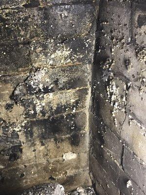 A Chimney that was in need, to say the least, of a cleaning/sweeping.