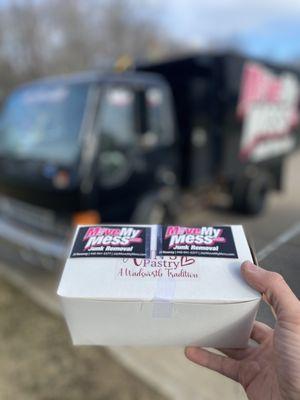 We love visiting our clients and bringing them gifts.