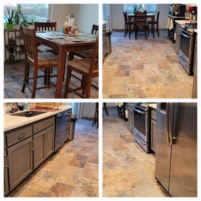 my tile floors David did a a amazing job, I also had 2 bedrooms carpeted and a office had carpet removed then vinyl installed