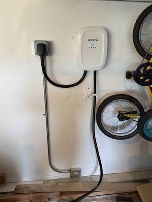 Level 2 Emporia EVSE charger installed by Brilliant Home Services in just a few hours