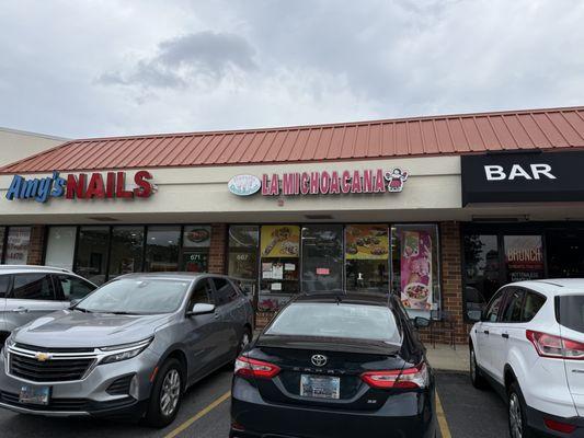 Strip mall storefront.