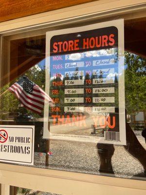 Hours: closed Tuesday & Wednesday Open 7-12pm every other day