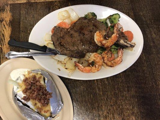 I wouldn't recommend the steak, it was too done when asked for medrare. Flavor was amazing though & the shrimp was the best we ever had!!
