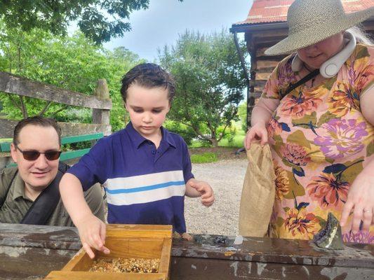That's the first geode sitting on the ledge to the right