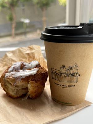 Pumpkin spice latte and orange blossom cardamom pastry