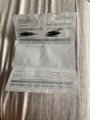 This is the document they gave when I asked for bill ,